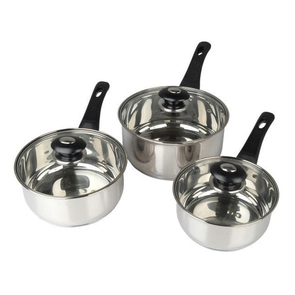 Pendeford stainless steel saucepan set with lids