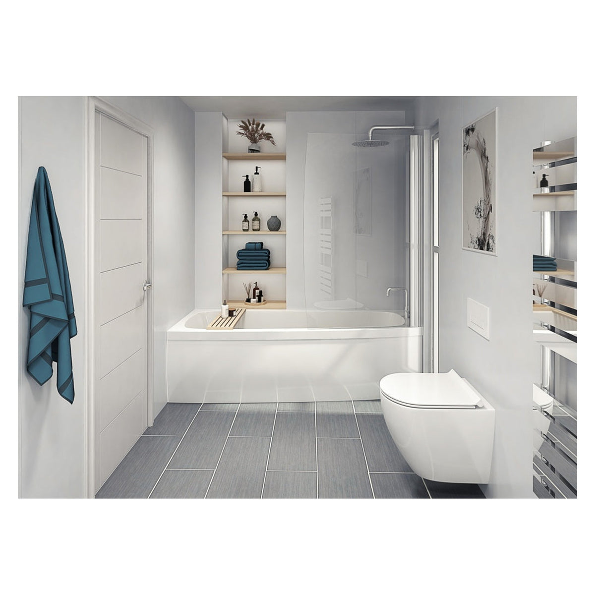 Perform Panel white gloss bathroom panel 2400 x 1180mm
