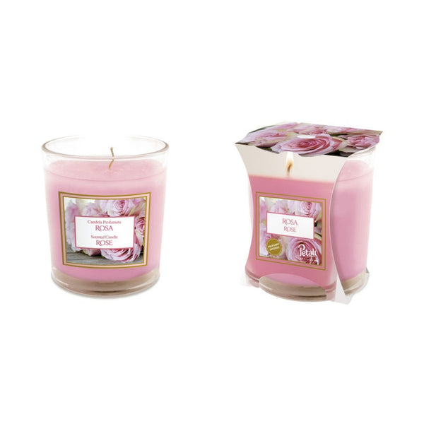 Petali medium rose candle jar