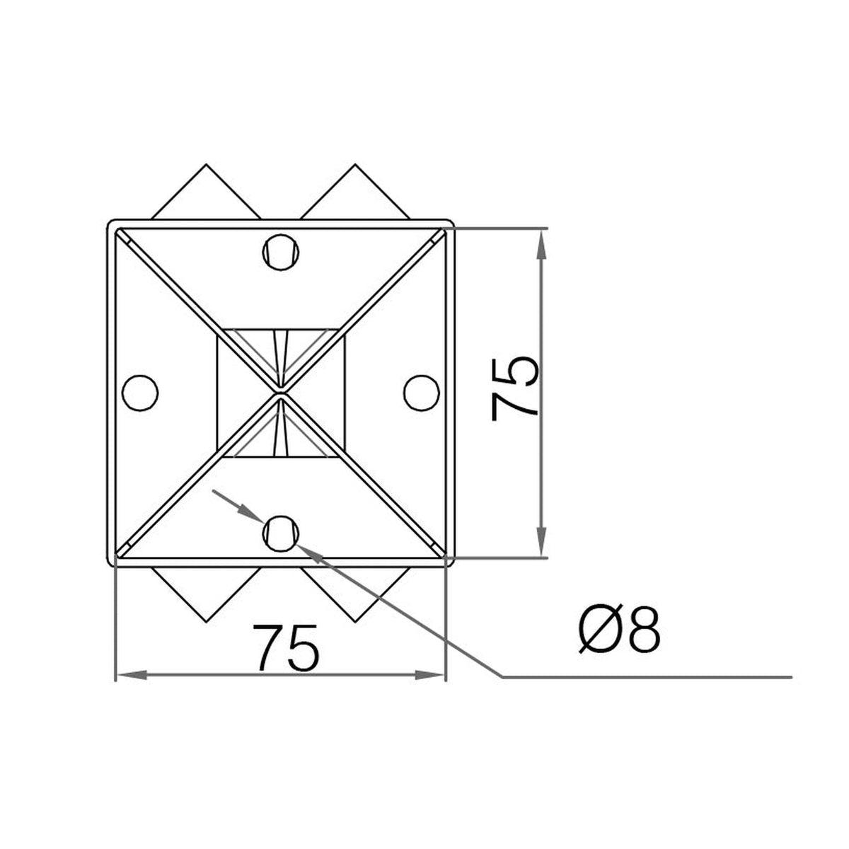 Picardy concrete-in post support 75 x 75mm, view 3