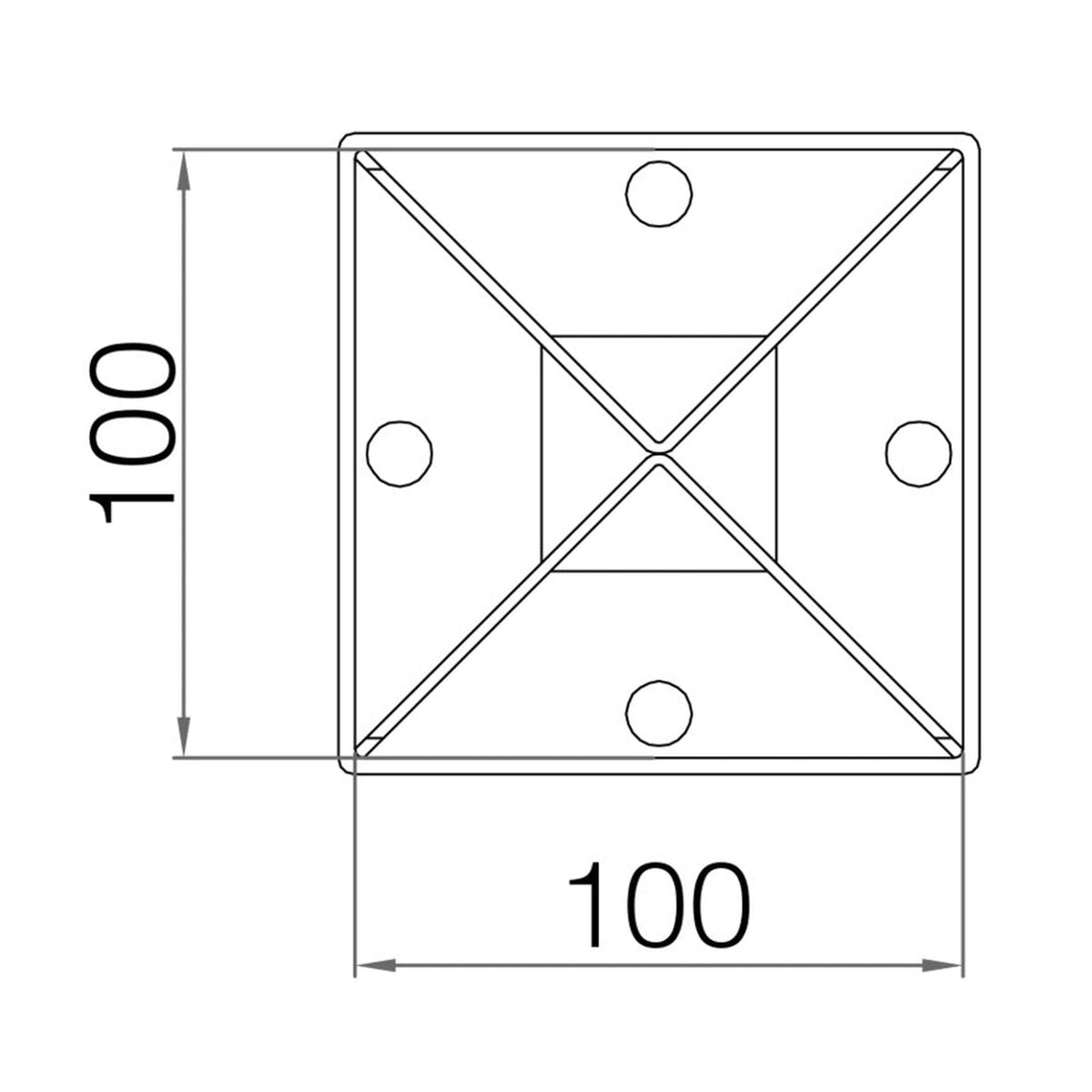 Picardy fence grip post spike 100 x 100 x 600mm, view 2