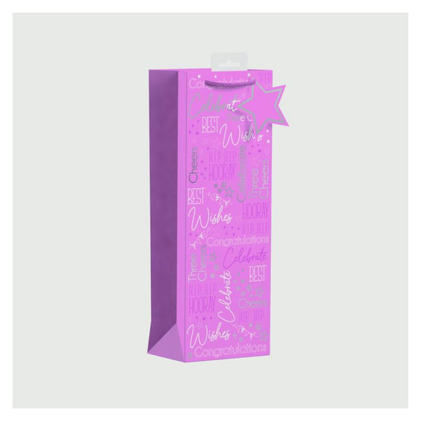 Pink Text Gift Bag - Bottle