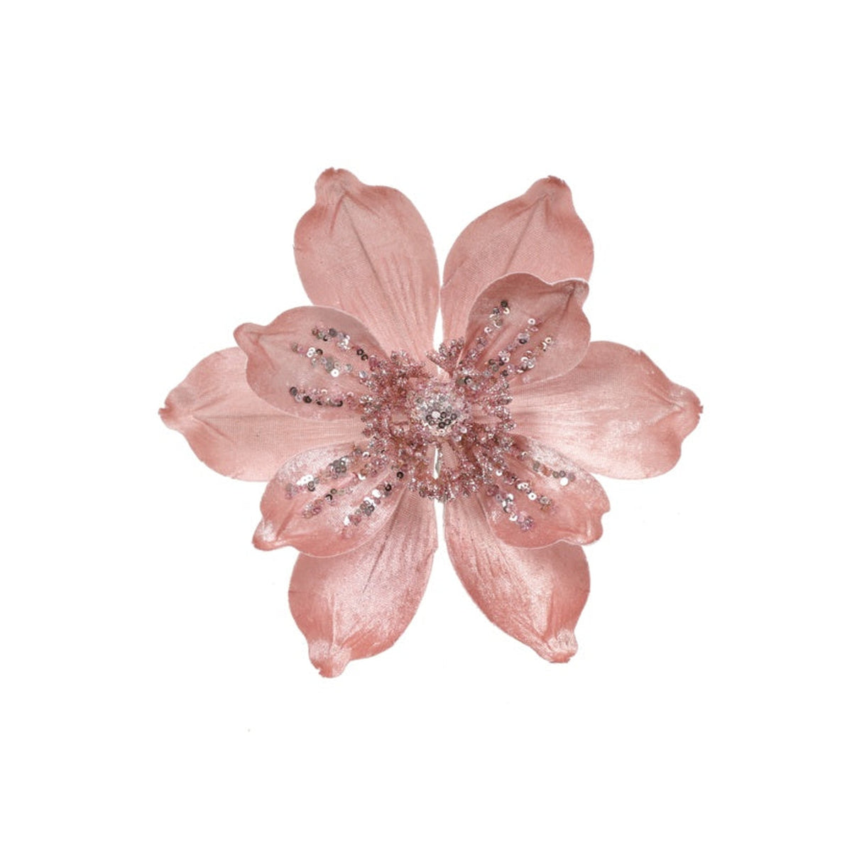 Pink Velvet Magnolia Clip On - 24cm