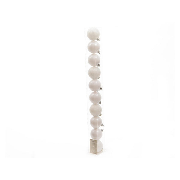 Plain Shatterproof Baubles Pack 10 - Winter White 60mm