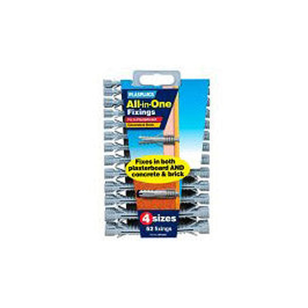 Plasplugs all in one fixings value pack, 52 pieces