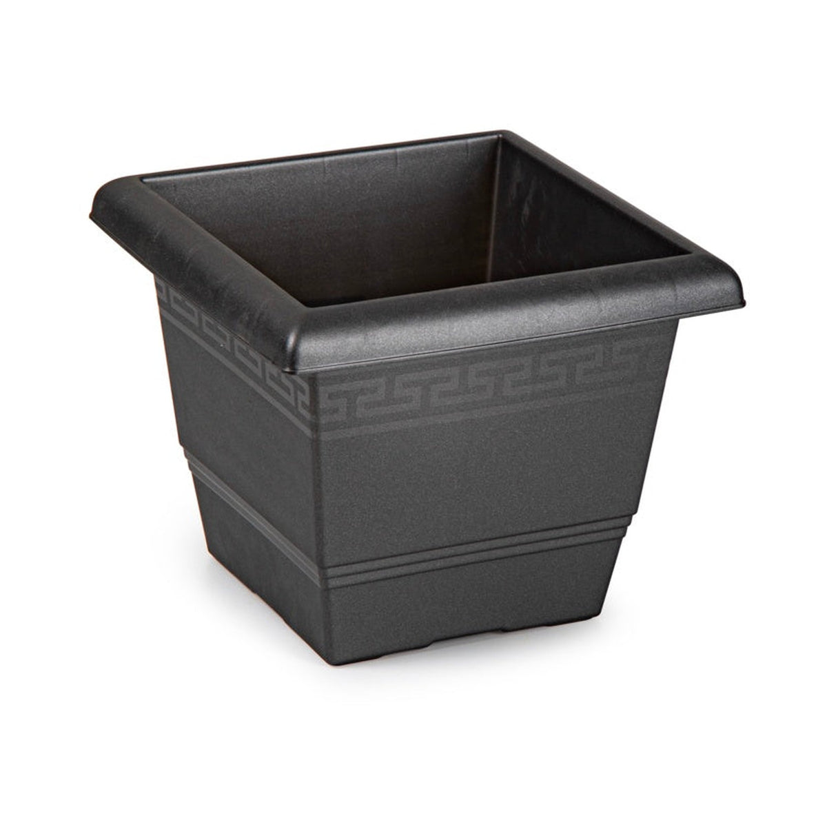 Plasticforte anthracite square planter, 20cm