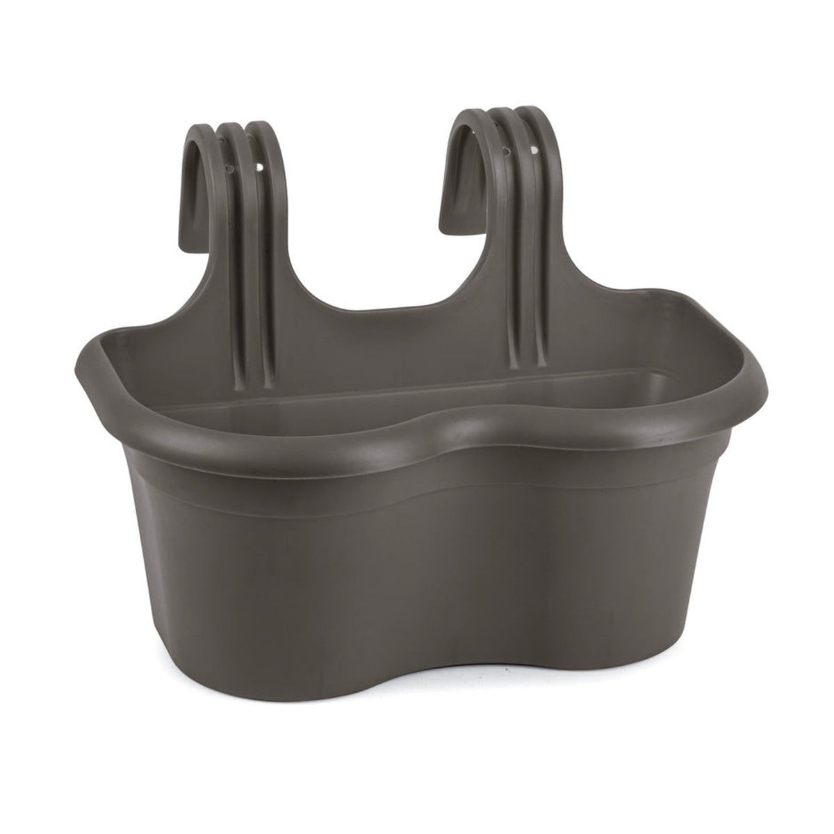 Plasticforte Zeus anthracite balcony double hanging planter