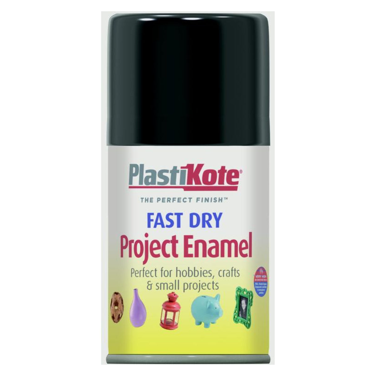 PlastiKote Fast Dry Enamel aerosol in Gloss Black 100ml