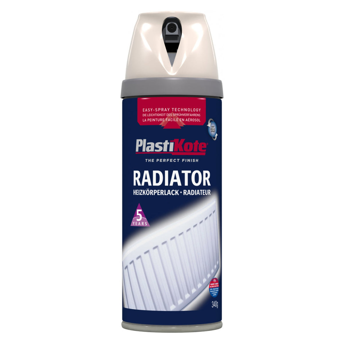 PlastiKote magnolia satin radiator spray paint 400ml