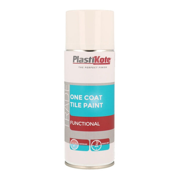 PlastiKote one coat tile paint spray white 400ml
