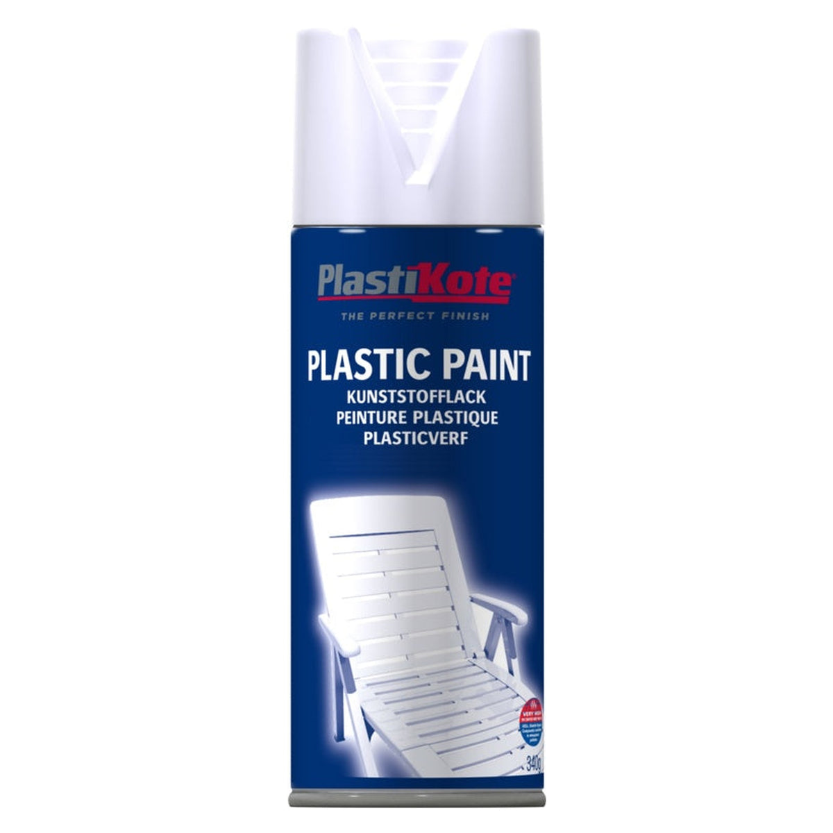 PlastiKote Plastic Spray Paint White Gloss 400ml