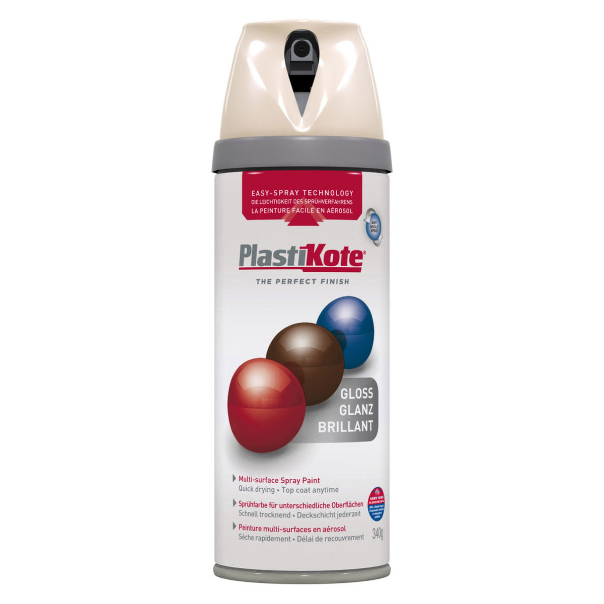 PlastiKote Twist & Spray 400ml in Antique White Gloss