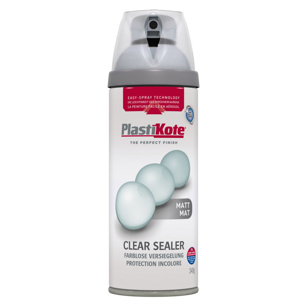 PlastiKote Twist & Spray 400ml Clear Acrylic Matt aerosol can