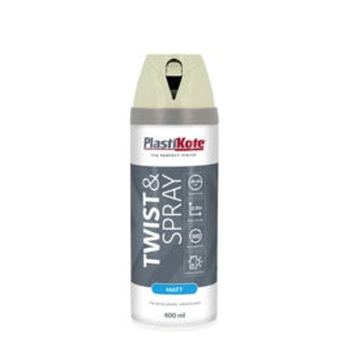 PlastiKote Twist & Spray 400ml can in Grey Sky White