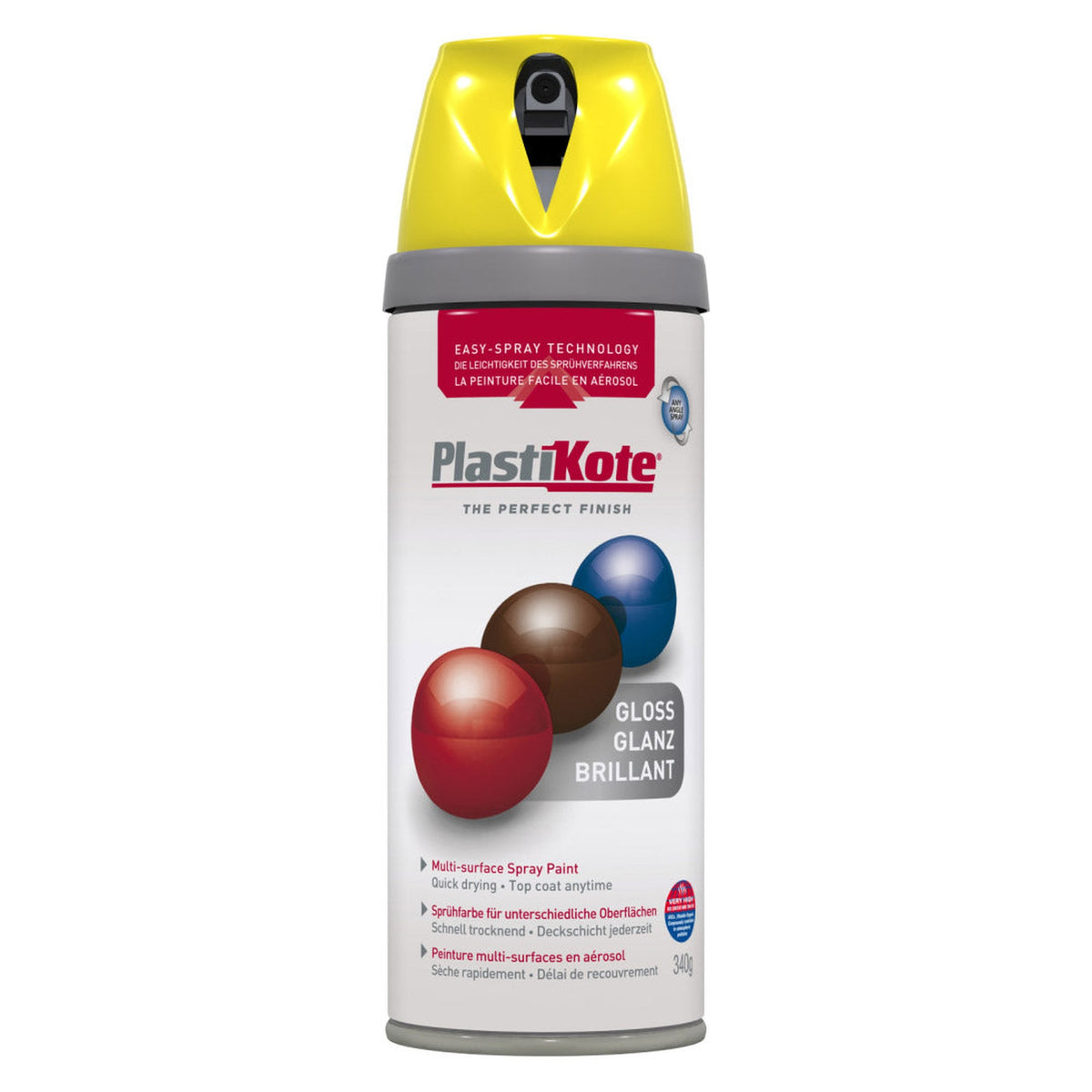 PlastiKote Twist & Spray 400ml aerosol in New Yellow Gloss