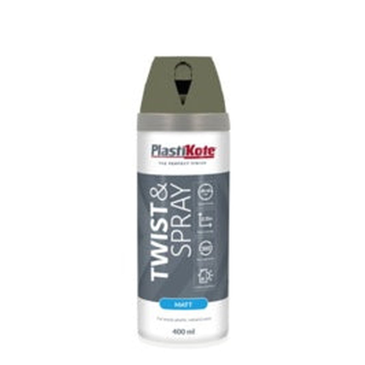 PlastiKote Twist & Spray 400ml can in Olive Green