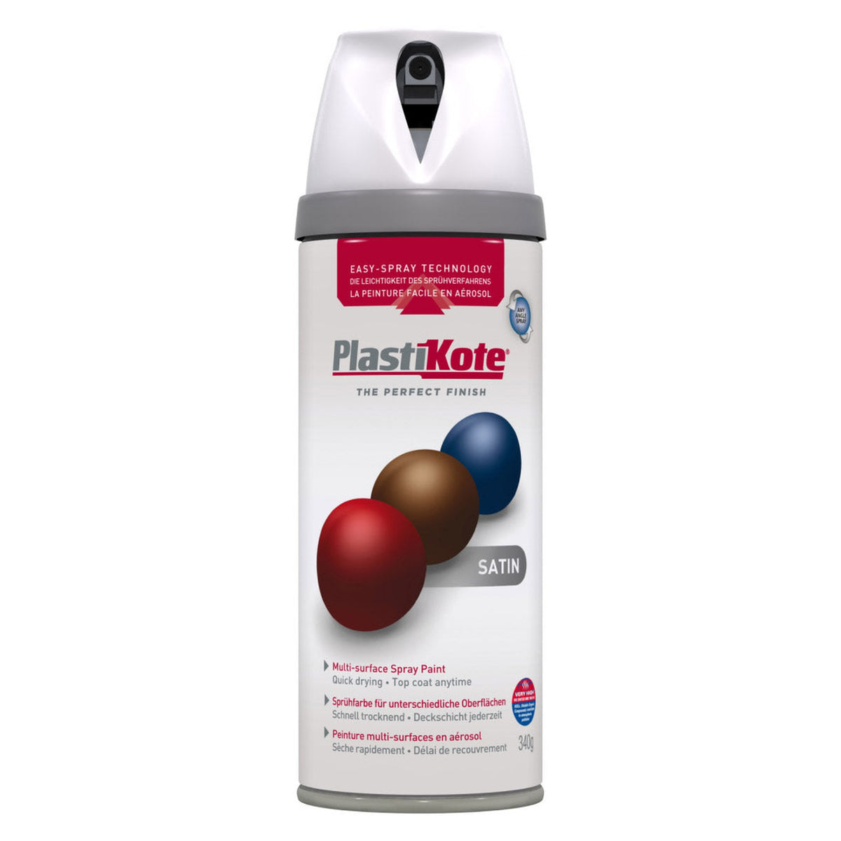 PlastiKote Twist & Spray White Satin 400ml