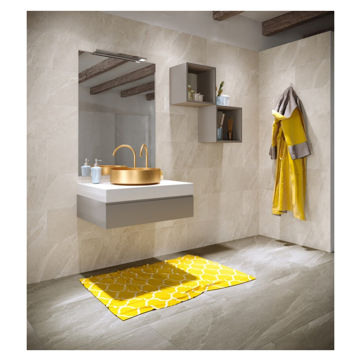 Plus 39 Pietra Ligure Grigio grey porcelain tile 30 x 60cm, view 2