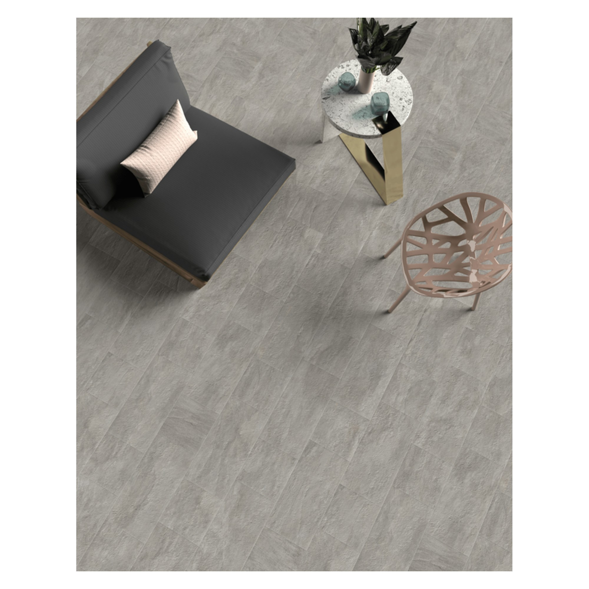Plus 39 Rocks Almond porcelain wall and floor tile 30 x 60cm, view 2