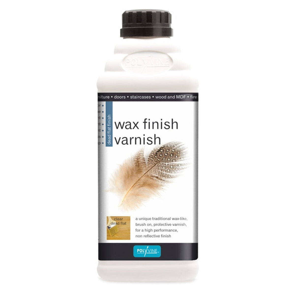 Polyvine Wax Finish Varnish dead flat clear 1L