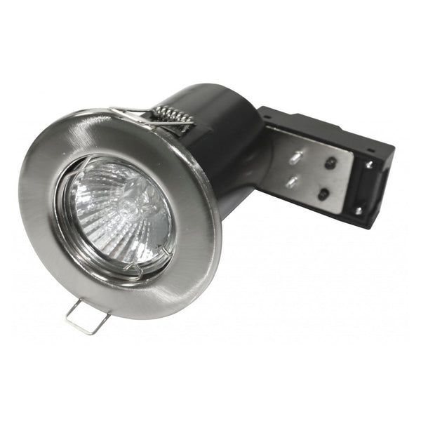 Powermaster fire rated downlight in brushed chrome