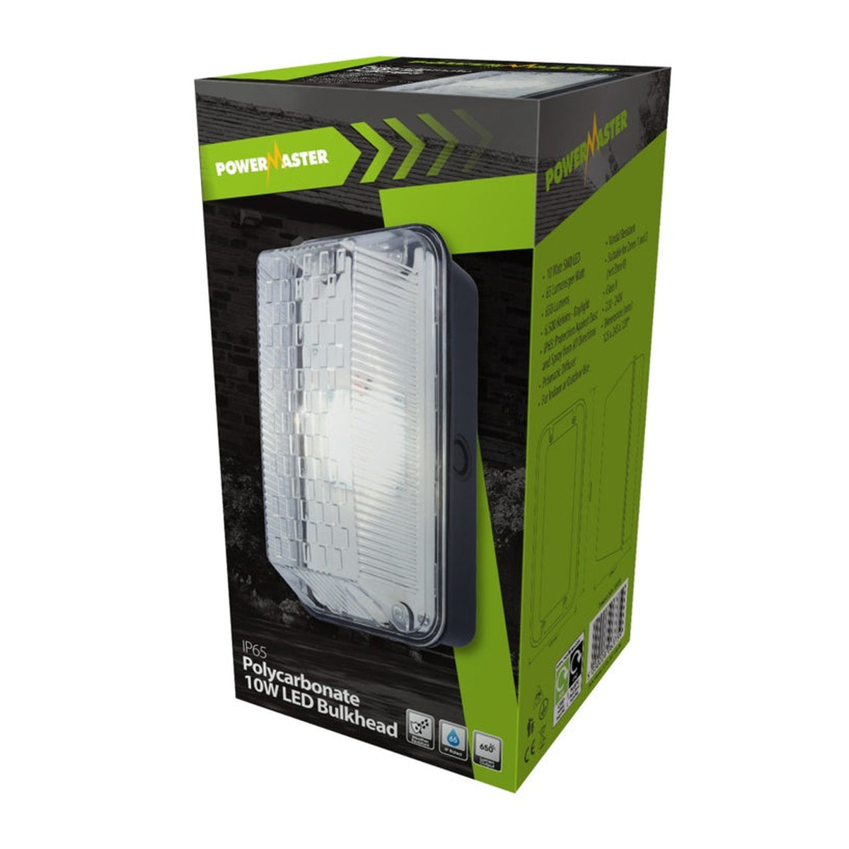 Powermaster 10W polycarbonate LED bulkhead IP65