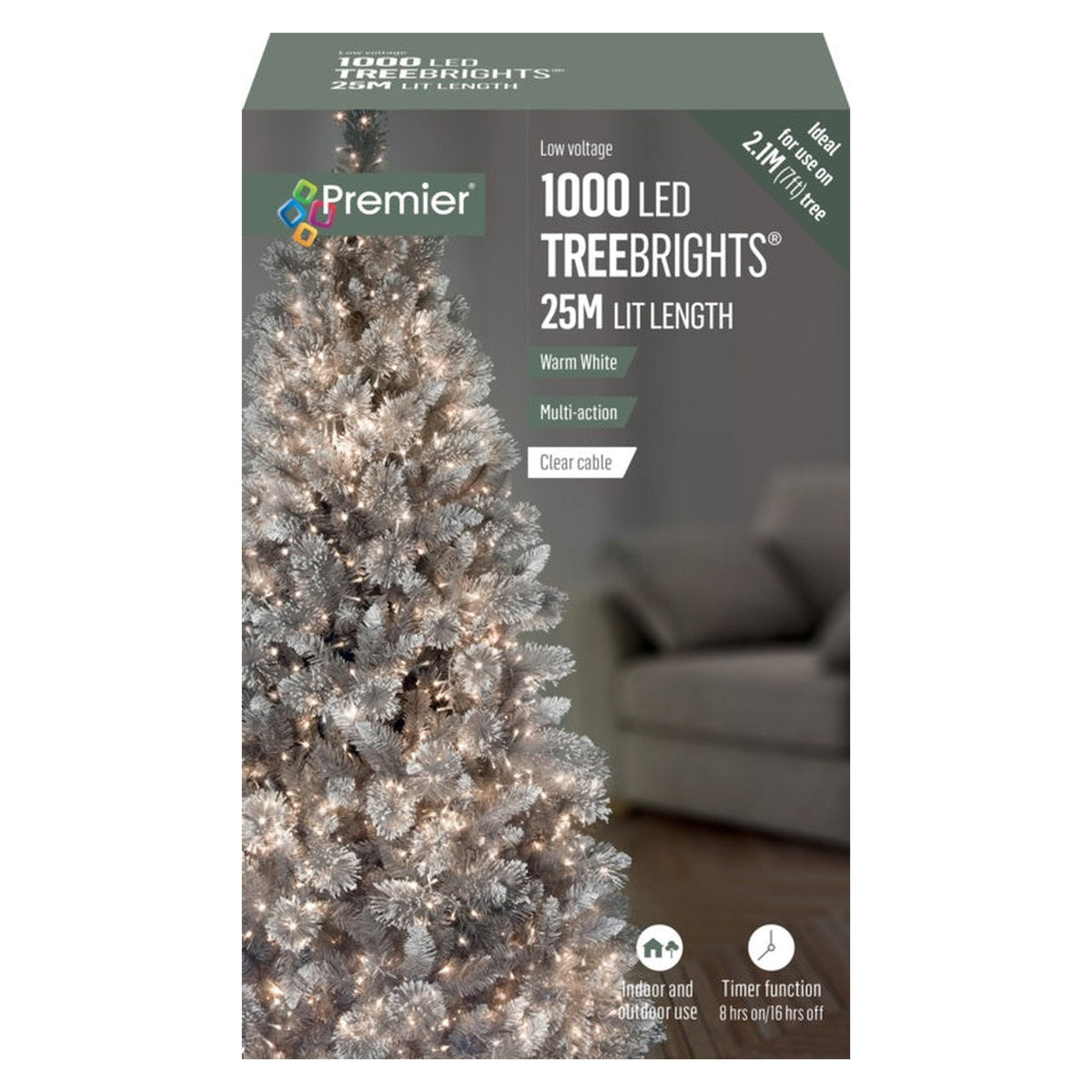 Premier 1000 LED Treebrights warm white on clear cable