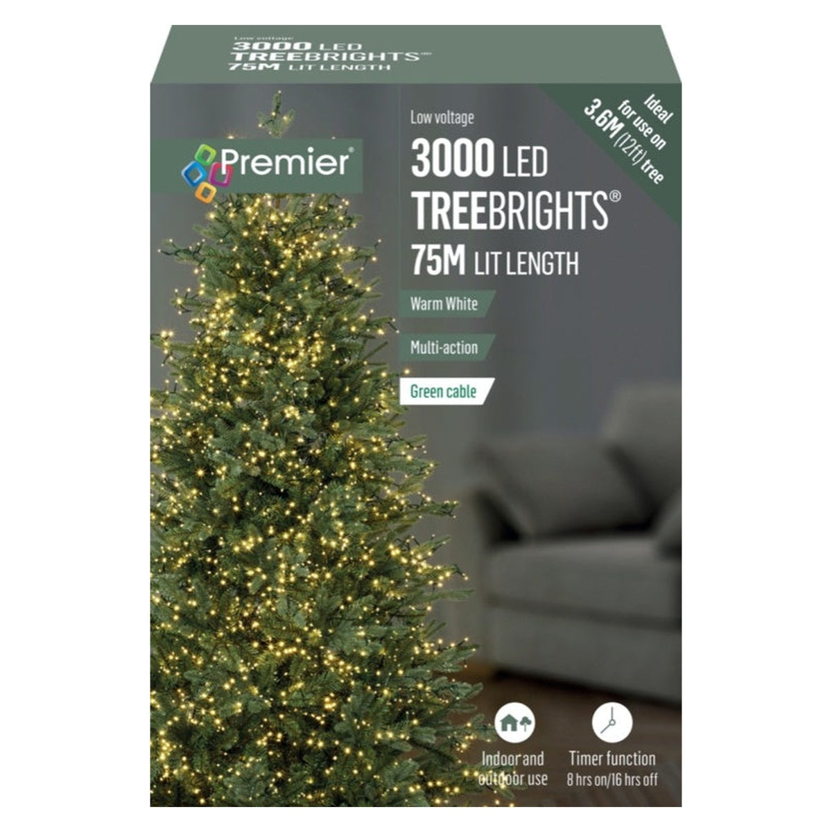 Premier 3000 LED warm white Treebrights with timer