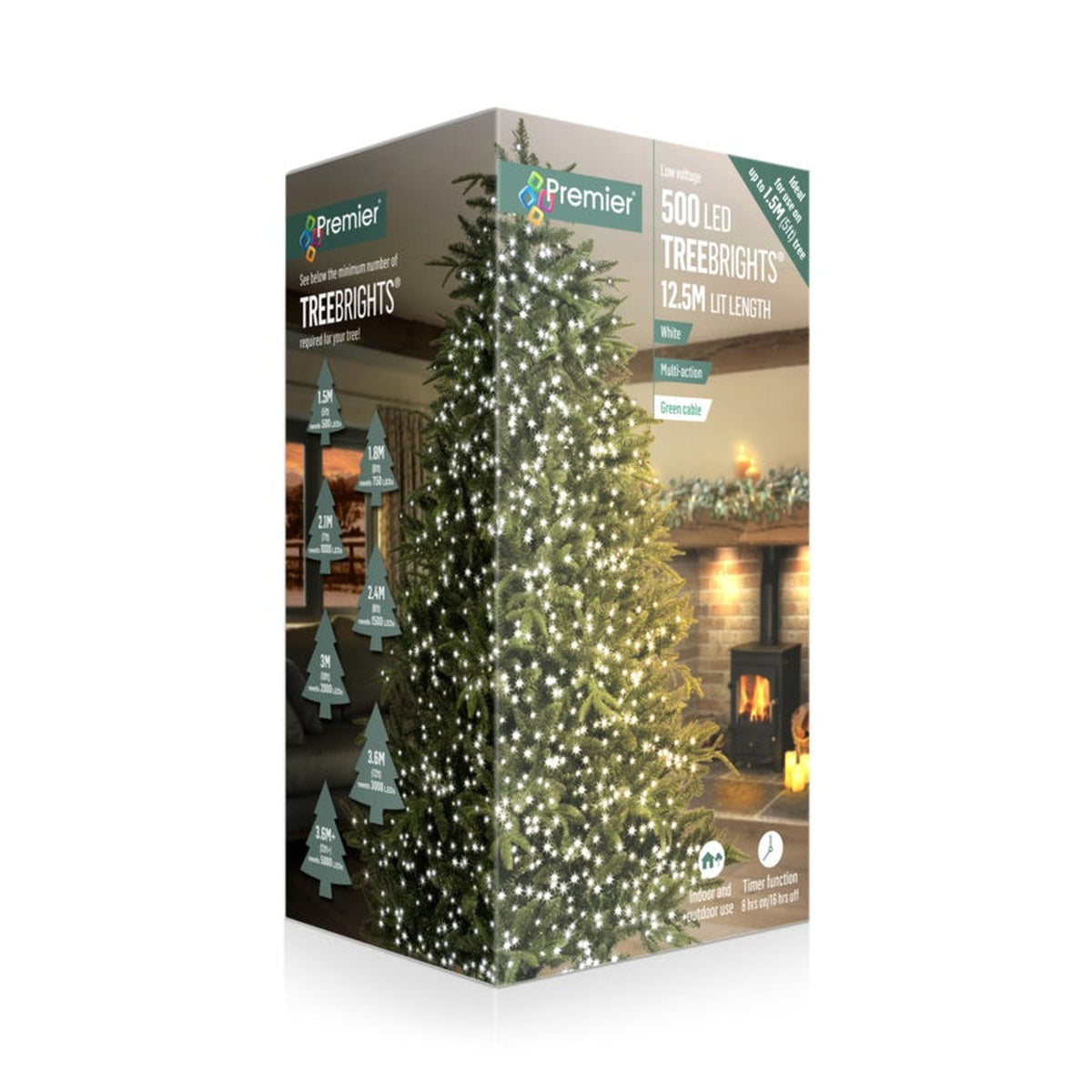 Premier 500 LED Treebrights with timer, white