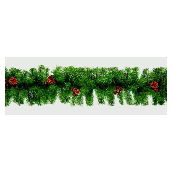 Premier berry and cone Christmas garland 2.7m