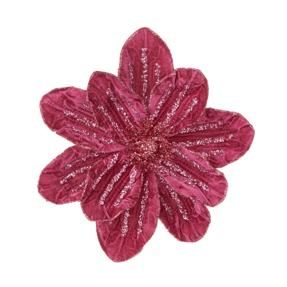 Premier plum berry velour magnolia clip on, 24cm