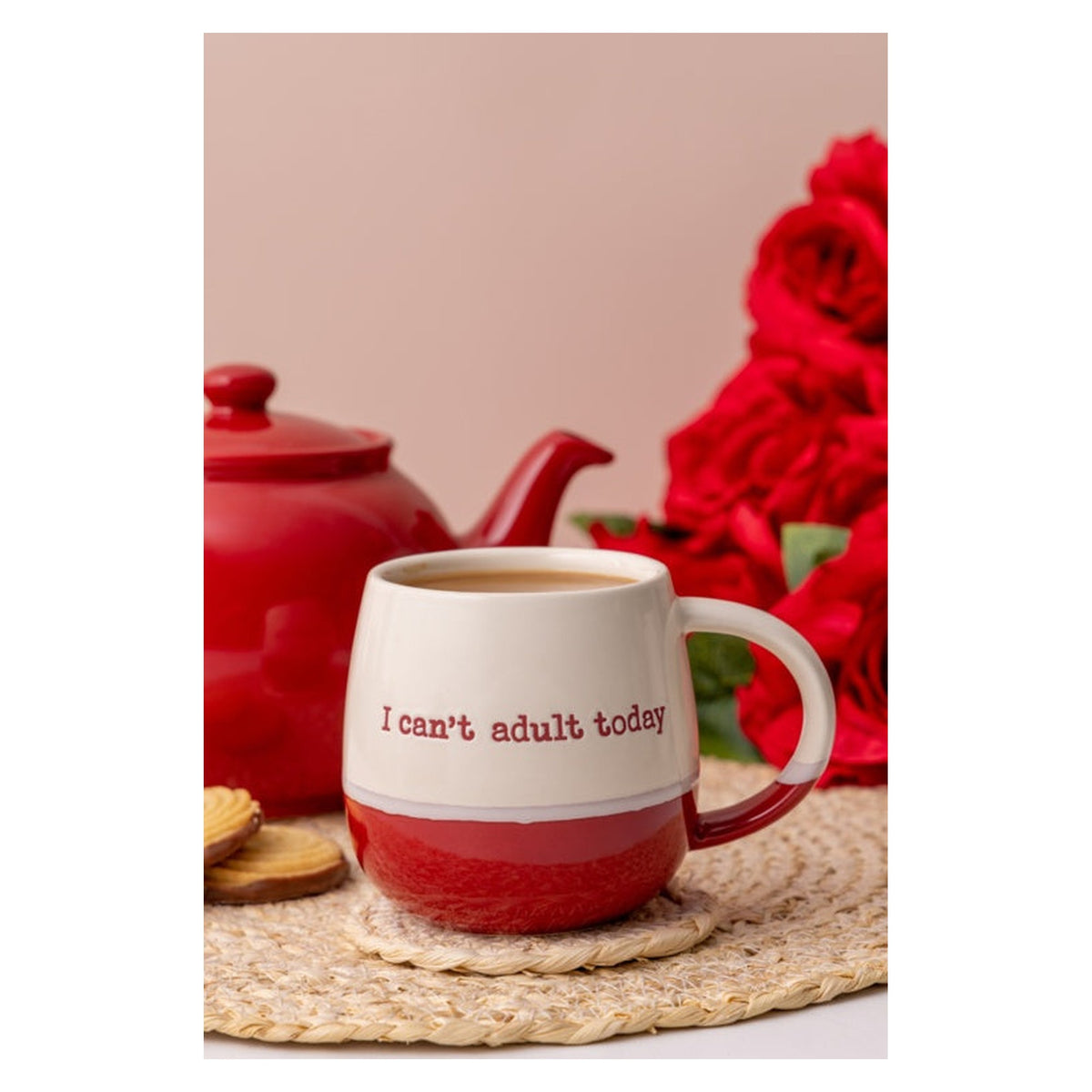 Price & Kensington I Can't Adult Today red stoneware mug 340ml