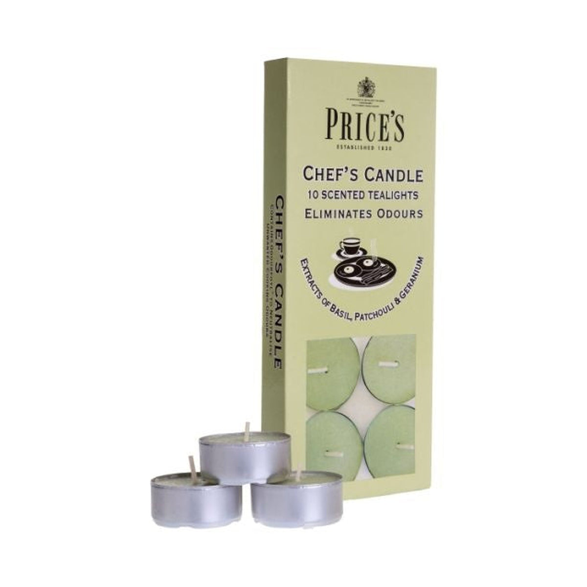 Pack of ten Price's Candles Chef's Fresh Air tealights