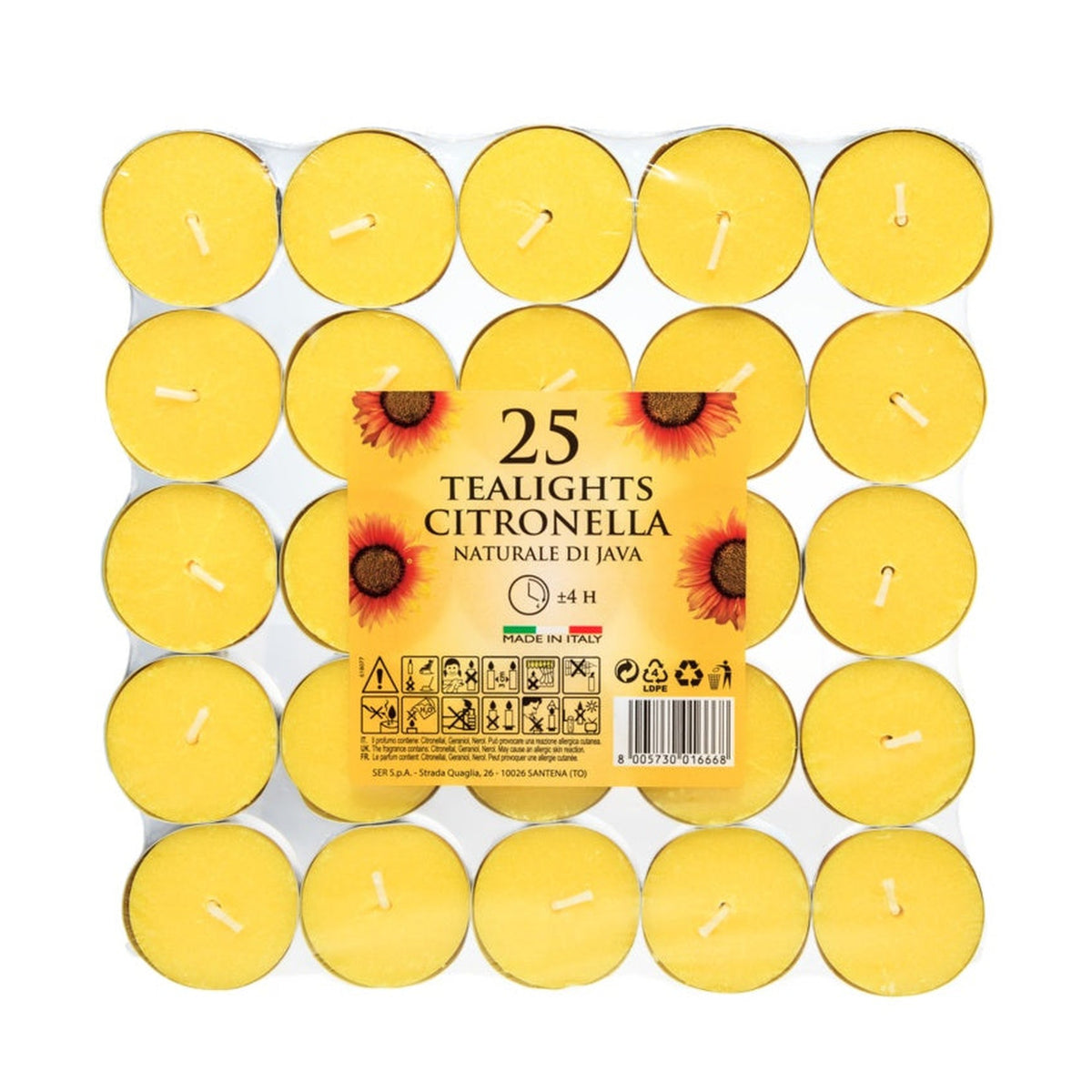 Pack of 25 Price's Candles citronella tealights
