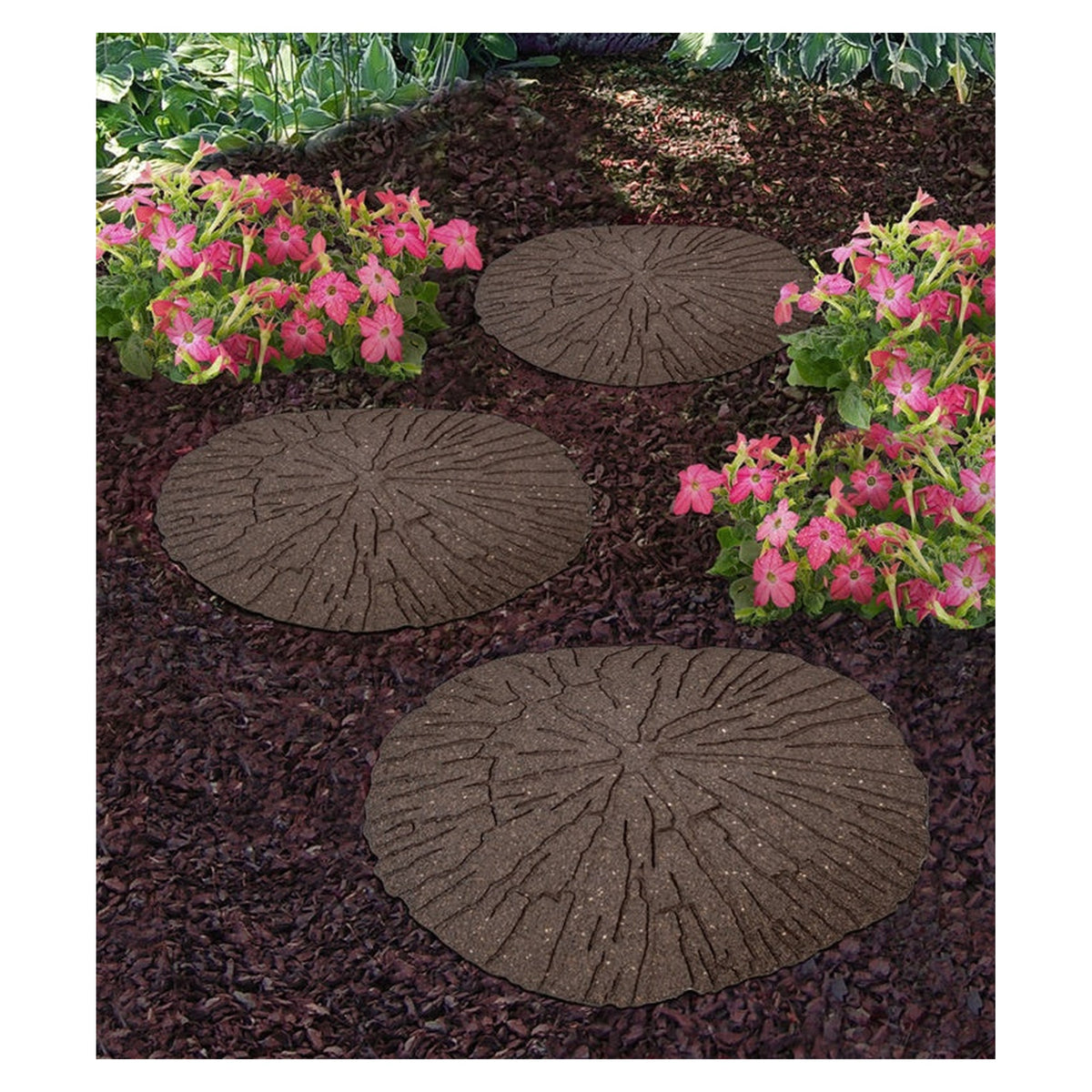 Primeur cracked log rubber stepping stone in Earth, view 2