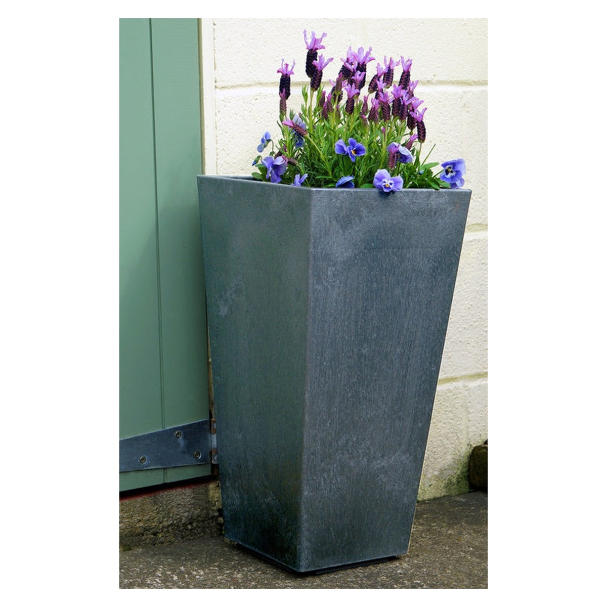 Primeur Sonata 70cm steel grey recycled rubber planter, view 2