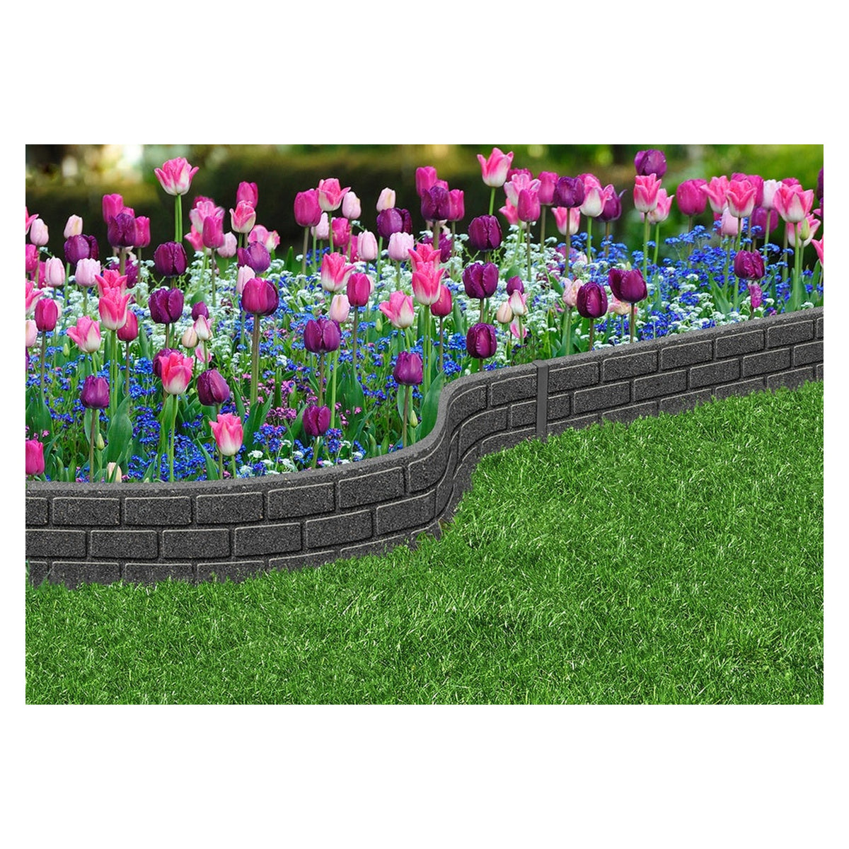 Primeur Ultra Curve border bricks in Grey, 15cm, view 2