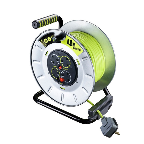 Pro XT 4 gang 40m cable reel with metal drum