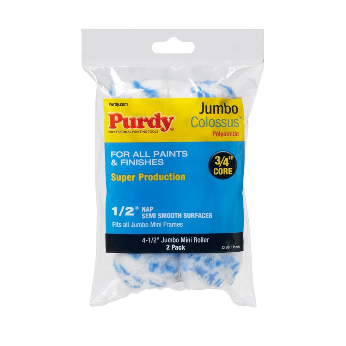 Purdy Colossus Jumbo Mini 4.5 inch roller sleeves, pack of 2