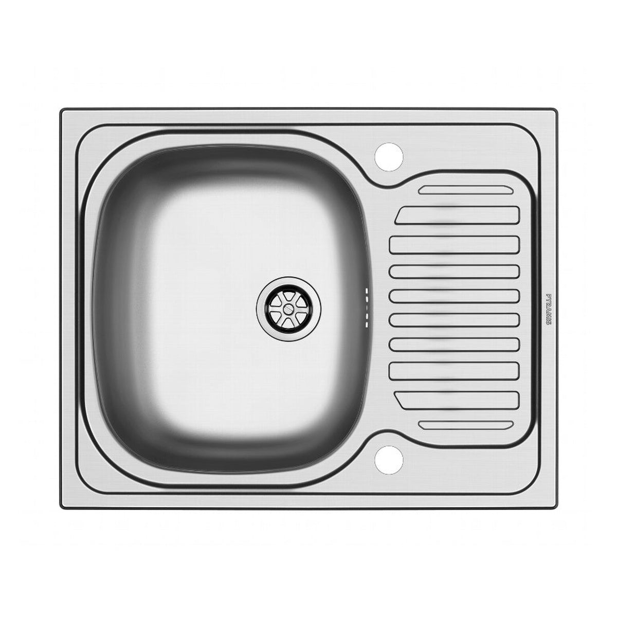 Pyramis Aurora reversible single bowl stainless steel sink