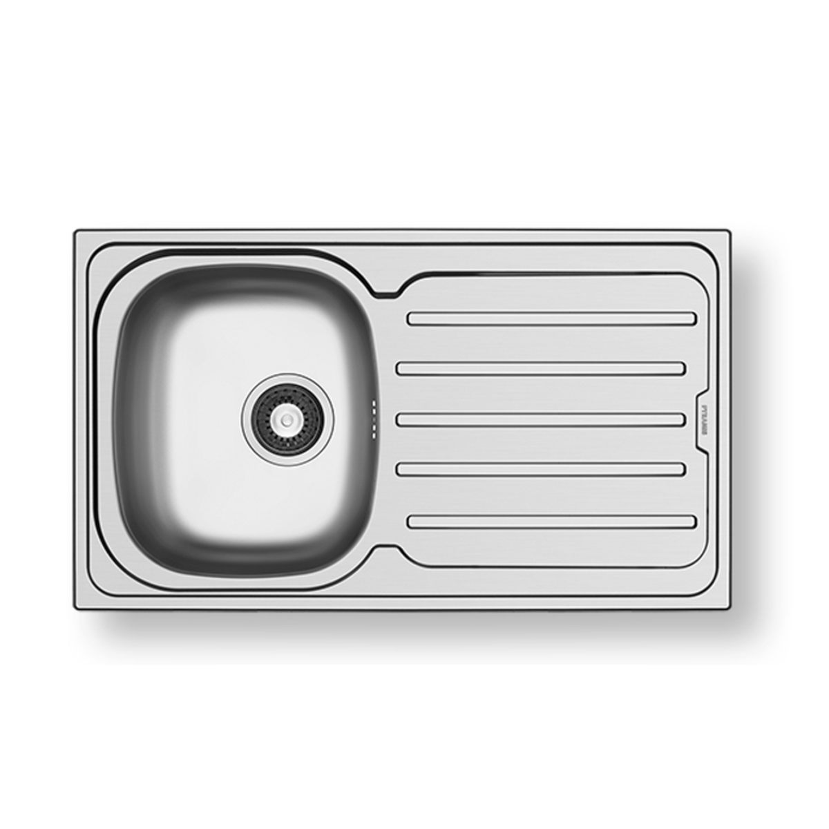 Pyramis Vera single bowl stainless steel sink and tap, view 2