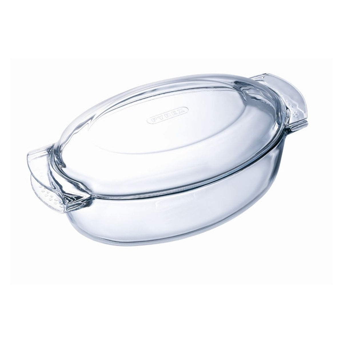 Pyrex Classic oval glass casserole dish 5.8L with handles, view 2