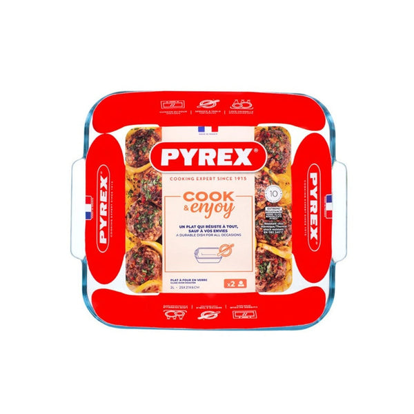 Pyrex Essentials square glass roaster 25 x 21cm