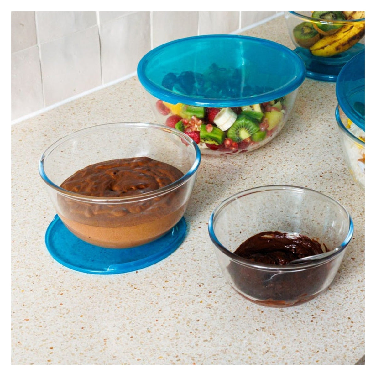 Pyrex Prep & Store 0.5L glass bowl with plastic lid, view 4