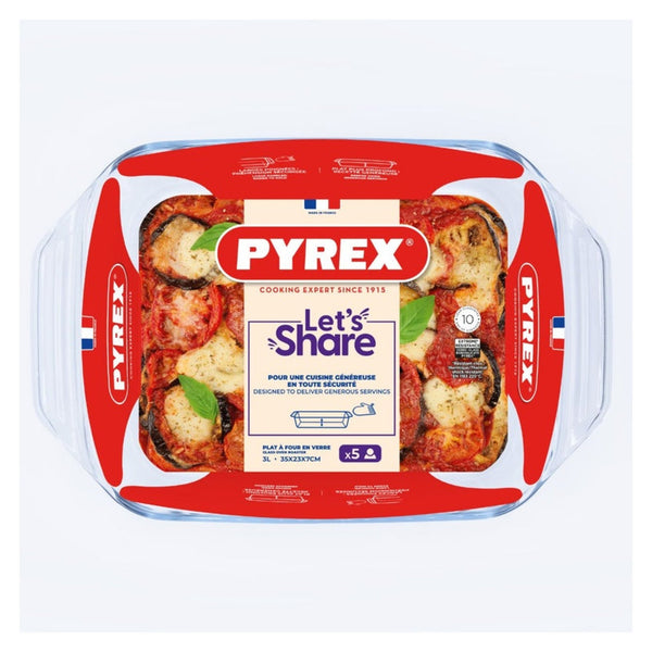 Pyrex 35 x 23cm rectangular glass roaster