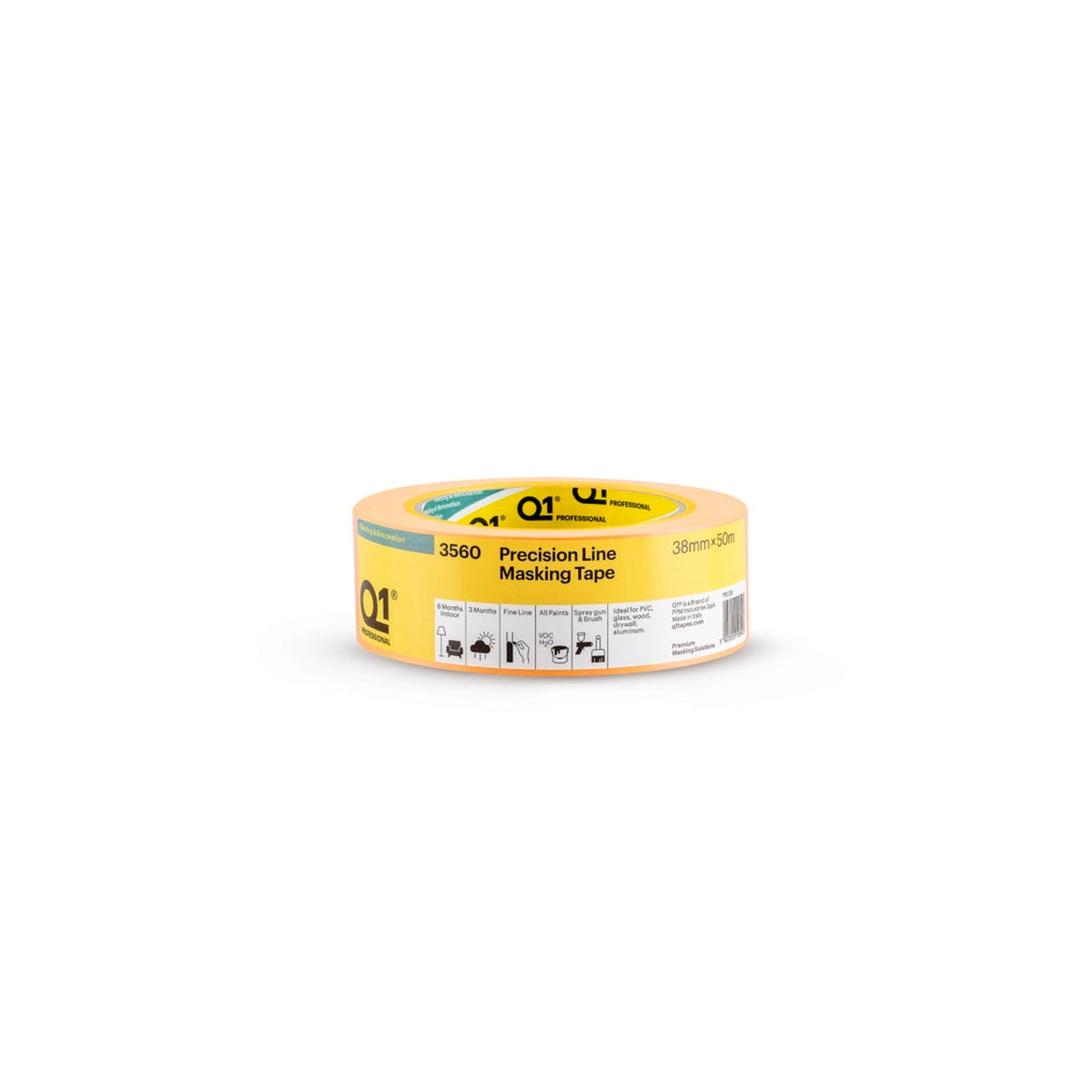 Q1 precision line masking tape 38mm x 50m roll