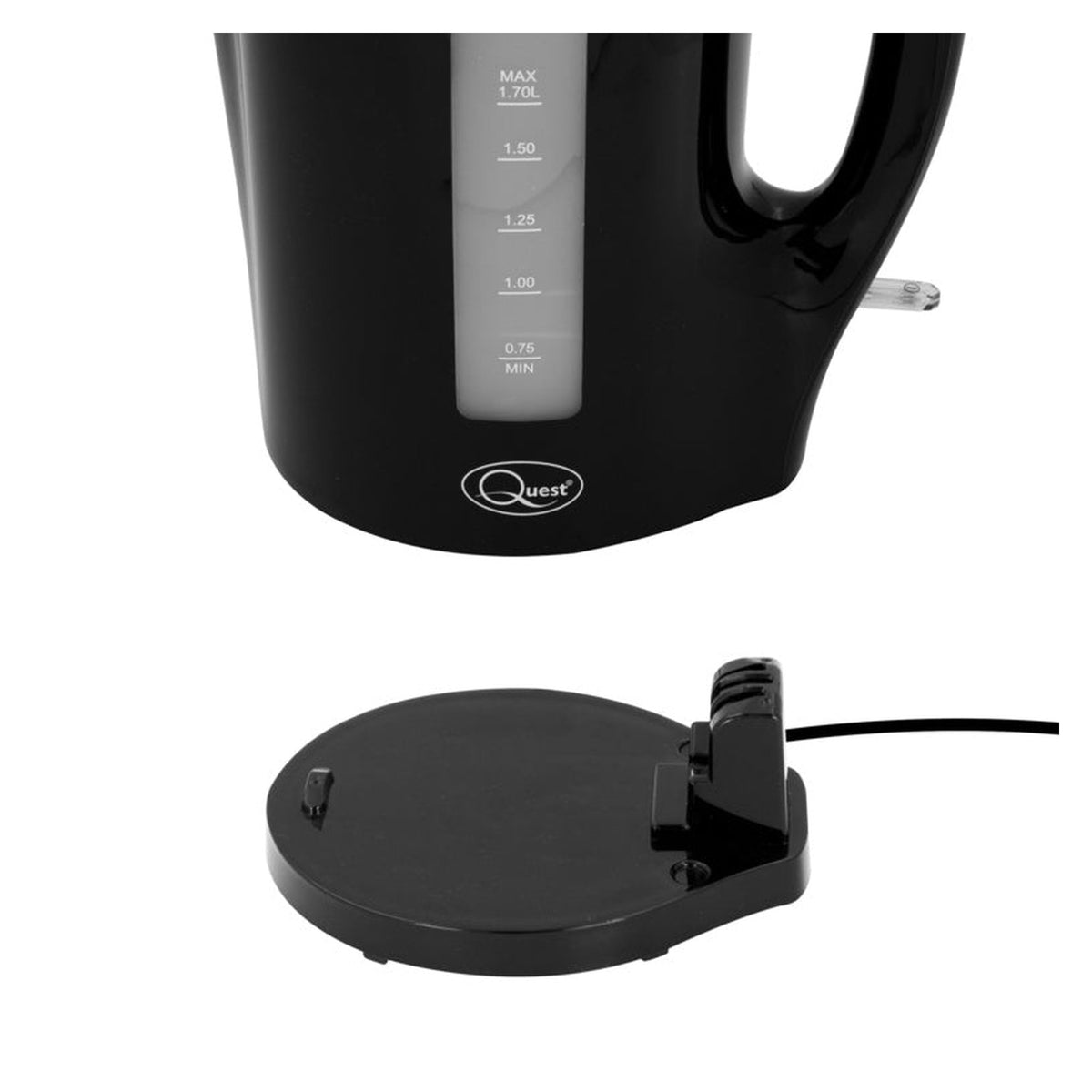 Quest black 1.7L cordless jug kettle, view 4