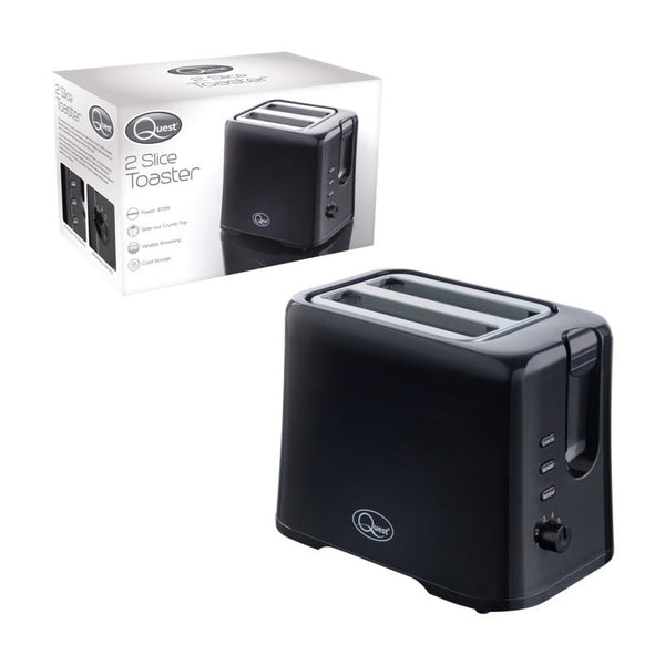 Quest black 2 slice toaster