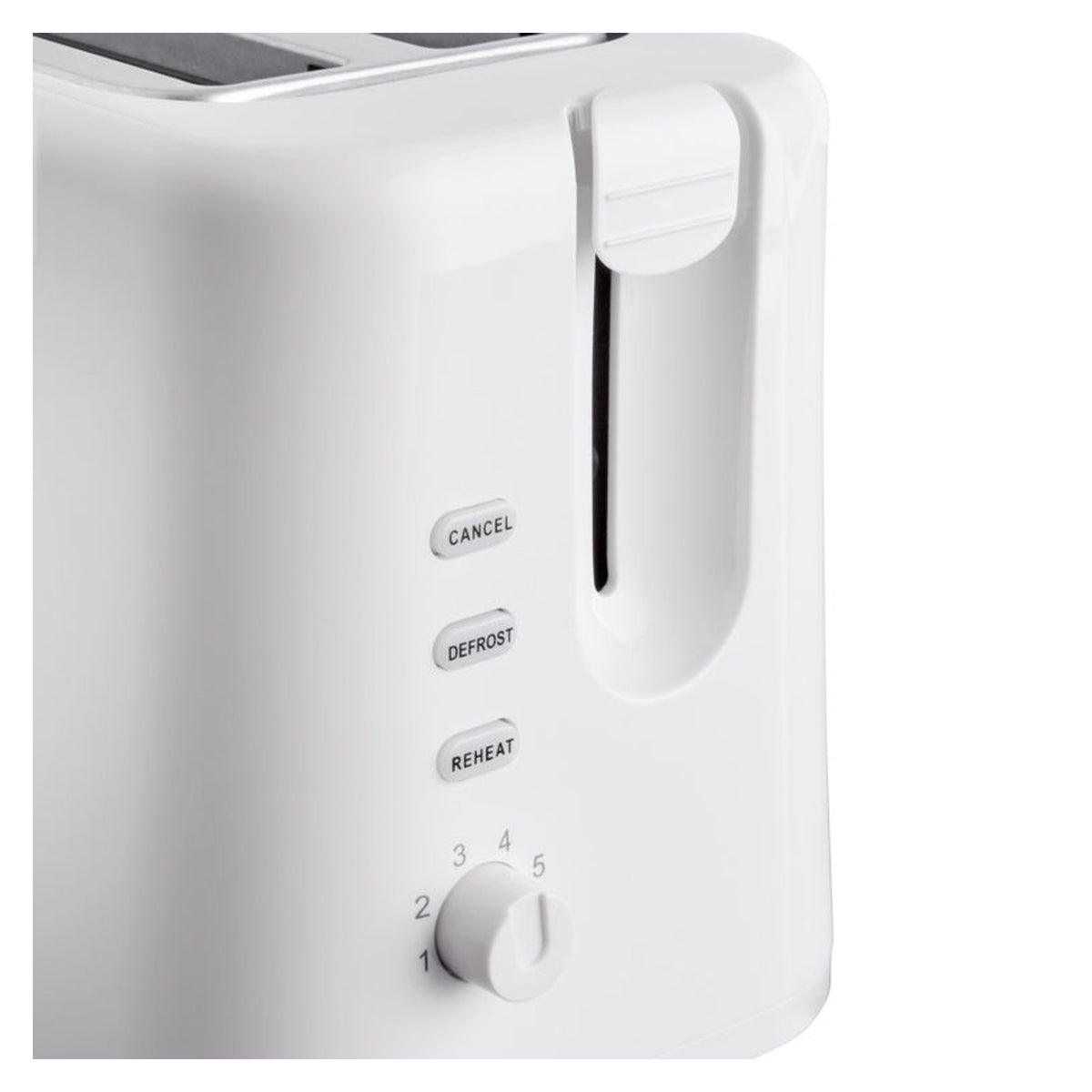 Quest white 2 slice toaster, view 3