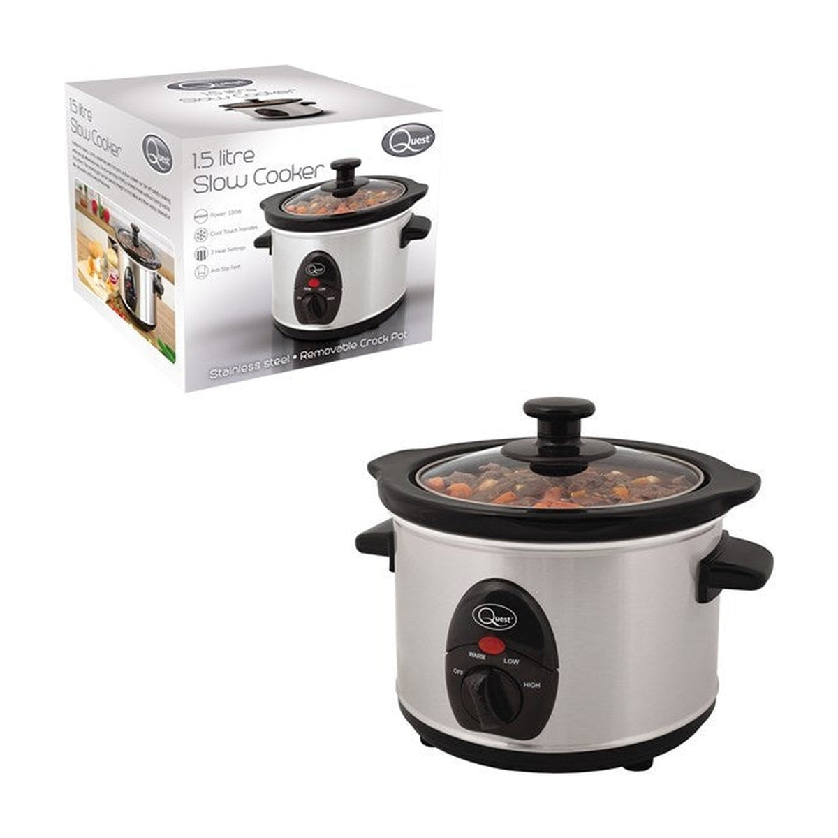 Quest stainless steel 1.5L slow cooker